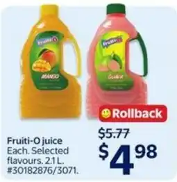 Walmart Fruiti-O juice offer