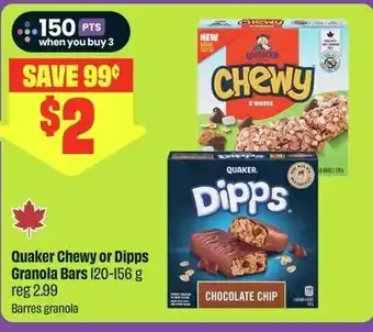FreshCo Quaker Chewy or Dipps Granola Bars offer