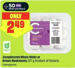 FreshCo Compliments whole white or brown mushrooms offer