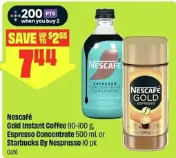 FreshCo Nescafé Gold Instant Coffee, Espresso Concentrate or Starbucks By Nespresso offer