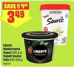 FreshCo Liberté méditerranée yogurt or yoplait source tubs offer