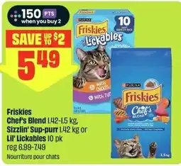 FreshCo Friskies chef's blend sizzlin' sup-purr or lil' lickables offer