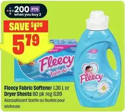 FreshCo Fleecy fabric softener or dryer sheets offer