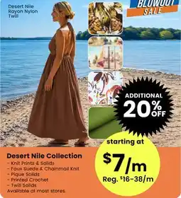 Fabricland Desert Nile Rayon offer