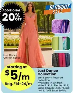 Fabricland Last Dance Collection offer