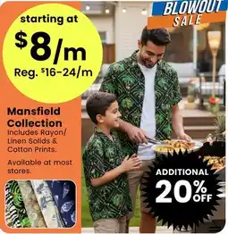 Fabricland Mansfield Collection offer