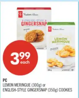 Shoppers Drug Mart PC LEMON MERINGUE (300g) or ENGLISH-STYLE GINGERSNAP (350g) COOKIES offer