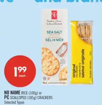 Shoppers Drug Mart NO NAME RICE (100g) or PC SCALLOPED (185g) CRACKERS offer