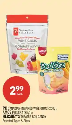 Shoppers Drug Mart PC CANADIAN-INSPIRED WINE GUMS (200g), AMOS PEELERZ (85g) or HERSHEY'S THEATRE BOX CANDY offer