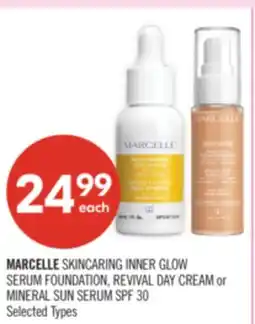 Shoppers Drug Mart MARCELLE SKINCARING INNER GLOW SERUM FOUNDATION, REVIVAL DAY CREAM or MINERAL SUN SERUM SPF 30 offer