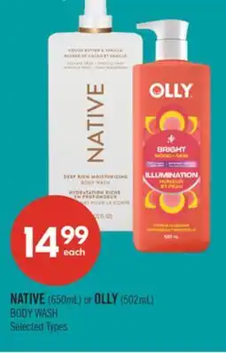 Shoppers Drug Mart NATIVE (650mL) or OLLY (502mL) BODY WASH offer