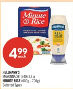Shoppers Drug Mart HELLMANN'S MAYONNAISE (340mL) or MINUTE RICE (600g - 700g) offer