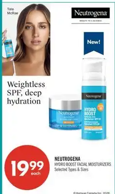 Shoppers Drug Mart NEUTROGENA HYDRO BOOST FACIAL MOISTURIZERS offer