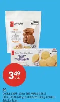 Shoppers Drug Mart PC COOKIE CHIPS (170g), THE WORLD'S BEST SHORTBREAD (200g) or DIGESTIVE (300g) COOKIES offer