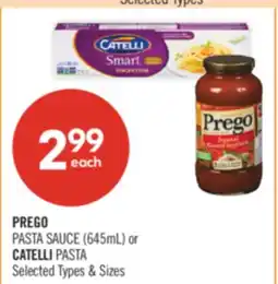 Shoppers Drug Mart PREGO PASTA SAUCE (645mL) or CATELLI PASTA offer