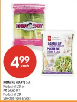 Shoppers Drug Mart ROMAIN HEARTS 3pk or PC SALAD KIT offer