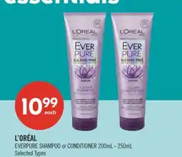 Shoppers Drug Mart L'ORÉAL EVERPURE SHAMPOO or CONDITIONER 200mL - 250mL offer