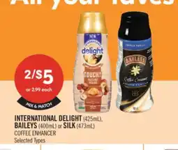 Shoppers Drug Mart BAILEYS (400mL) or SILK (473mL) COFFEE ENHANCER offer