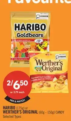 Shoppers Drug Mart HARIBO 175g or WERTHER'S ORIGINAL 60g-150g CANDY offer