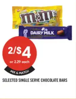 Shoppers Drug Mart SELECTED SINGLE SERVE CHOCOLATE BARS offer