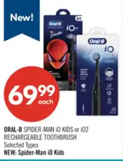 Shoppers Drug Mart ORAL-B SPIDER-MAN iO KIDS or iO2 RECHARGEABLE TOOTHBRUSH offer