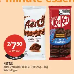 Shoppers Drug Mart NESTLÉ AERO or KIT KAT CHOCOLATE BARS 95g - 105g offer
