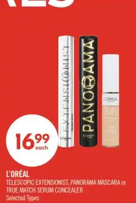 Shoppers Drug Mart L'ORÉAL TELESCOPIC EXTENSIONIST, PANORAMA MASCARA or TRUE MATCH SERUM CONCEALER offer