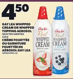 Independent City Market GAY LEA WHIPPED CREAM OR WHIPPED TOPPING AEROSOL offer