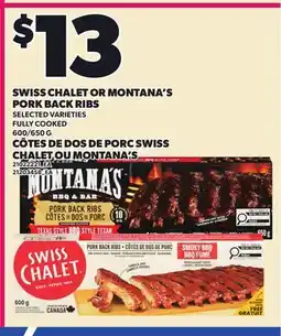Independent City Market SWISS CHALET OR MONTANA'S PORK BACK RIBS, 600/650 G offer