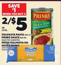 Independent City Market ITALPASTA PASTA, 900 G OR PRIMO SAUCE, 680 ML offer