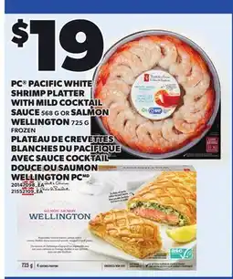Independent City Market PC PACIFIC WHITE SHRIMP PLATTER WITH MILD COCKTAIL SAUCE, 568 G OR SALMON WELLINGTON, 725 G offer