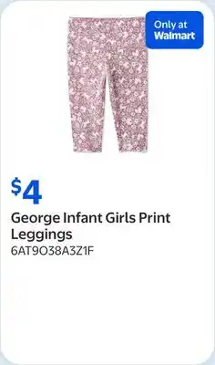 Walmart George Infant Girls Print Leggings offer