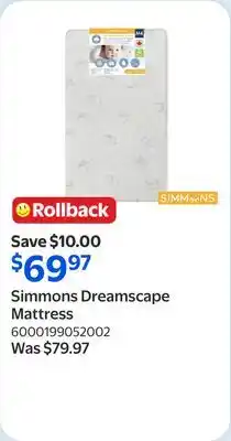 Walmart Simmons Dreamscape Mattress offer