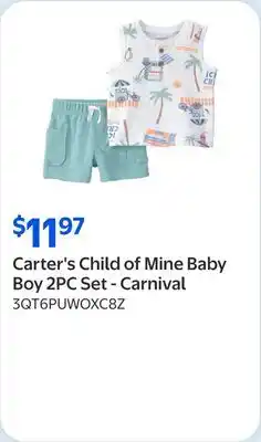 Walmart Carter's Child of Mine Baby Boy 2PC Set - Carnival offer