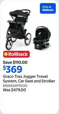 Walmart Graco Trax Jogger Travel System, Car Seat and Stroller offer