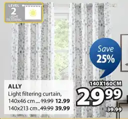 JYSK ALLY Light filtering curtain offer