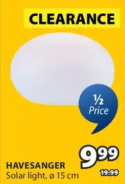 JYSK HAVESANGER Solar light offer