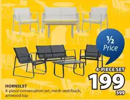 JYSK HORNSLET 4-piece conversation set, mesh seat/back, artwood top offer