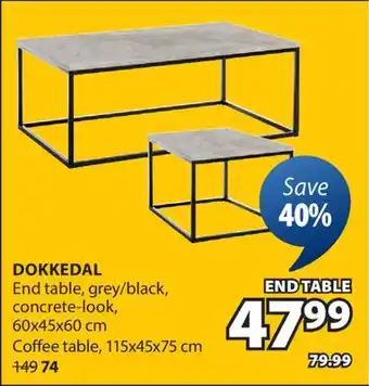 JYSK DOKKEDAL END TABLE offer