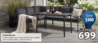 JYSK STROEMSTAD 2-piece patio corner high dining set offer