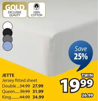 JYSK JETTE Jersey fitted sheet offer