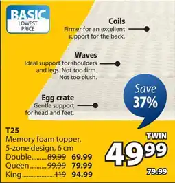 JYSK T25 Memory foam topper offer