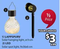 JYSK LAPPSPURV Solar hanging light offer