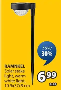 JYSK RAMNKEL Solar stake light, warm white light offer