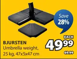 JYSK BJURSTEN Umbrella weight offer