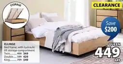 JYSK ELLINGE Bed frame with hydraulic lift storage compartment offer