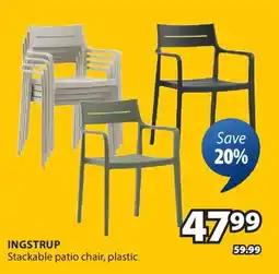 JYSK INGSTRUP Stackable patio chair, plastic offer
