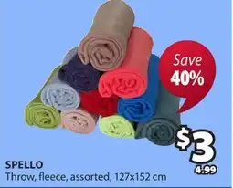 JYSK SPELLO Throw, fleece, assorted offer