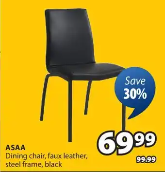 JYSK ASAA Dining chair, faux leather, steel frame, black offer