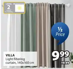 JYSK VILLA Light filtering curtain offer